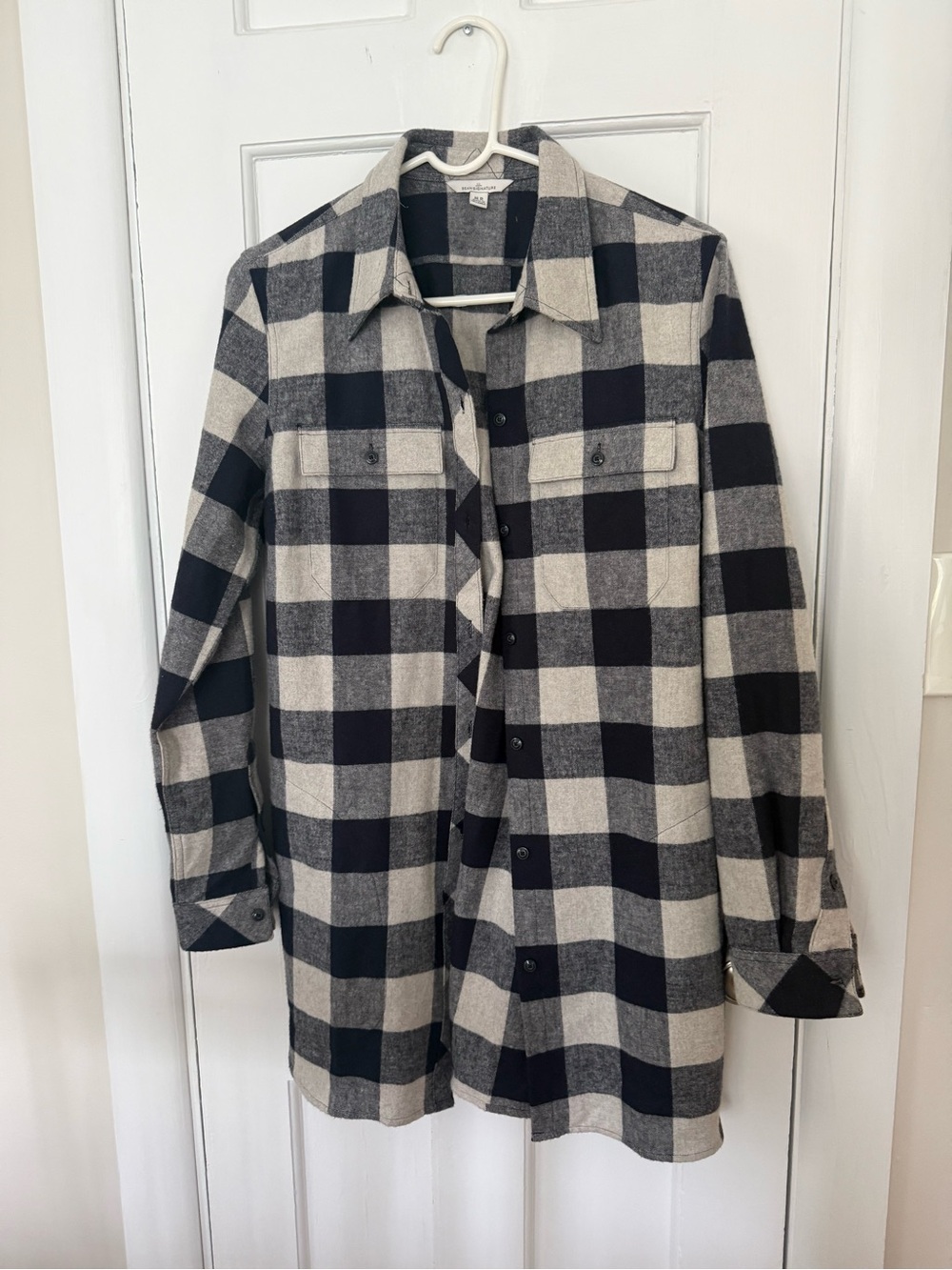 Signature Black and Cream Buffalo Plaid Utility Shacket